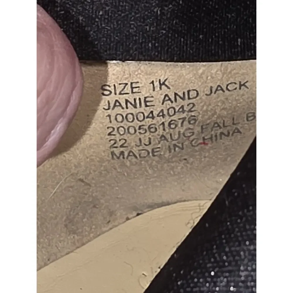Janie And Jack Girls Square Toe Ballet Flats Black Suede Size 1 Cute